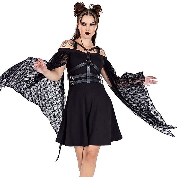 Poizen Industries Minikleid Estelle Gothic Goth Punk Spitze Kunstleder Harn günstig online kaufen