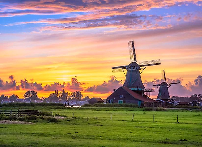 Papermoon Fototapete »Dutch Windmills« glatt günstig online kaufen