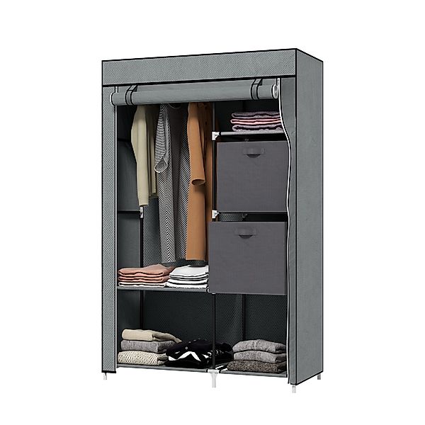 HOMCOM Stoffschrank Faltschrank mit Schubladen Kleiderstange günstig online kaufen