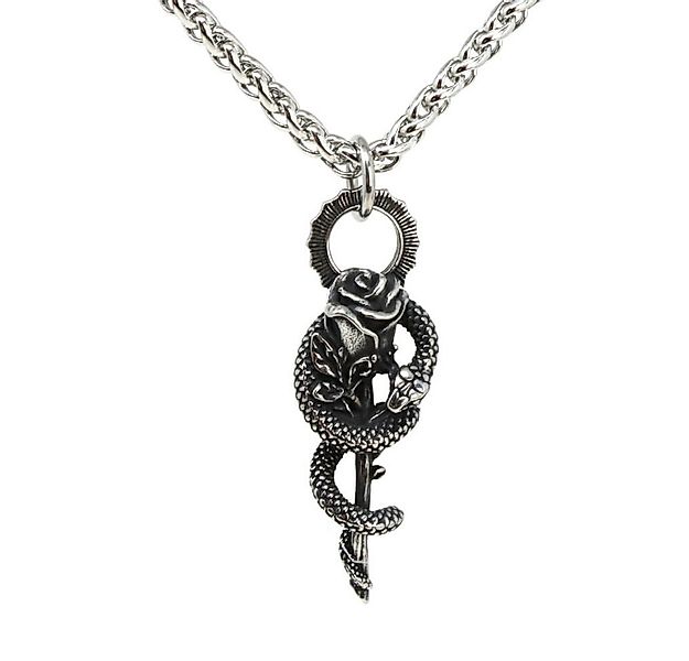 DALMARO Kette mit Anhänger Lederkette Edelstahlkette 316L SCHLANGE ROSE, He günstig online kaufen