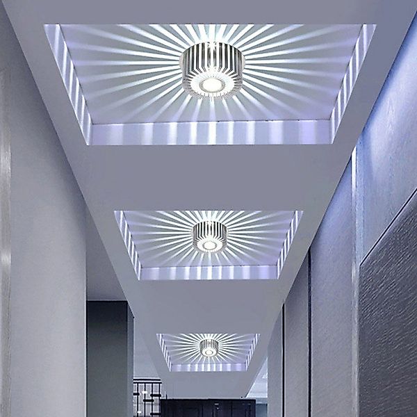 Rosnek LED Deckenleuchte Einbauleuchte Downlight,3W,Kaltes Weiß/RGB,Flurlam günstig online kaufen