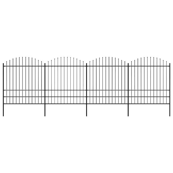 vidaXL Gartenzaun mit Speerspitze Stahl 714,5 x 200 cm Schwarz 277751 günstig online kaufen