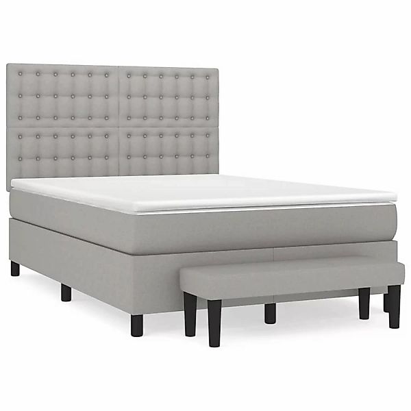 vidaXL Boxspringbett mit Matratze Hellgrau 140x200 cm Stoff1396696 günstig online kaufen