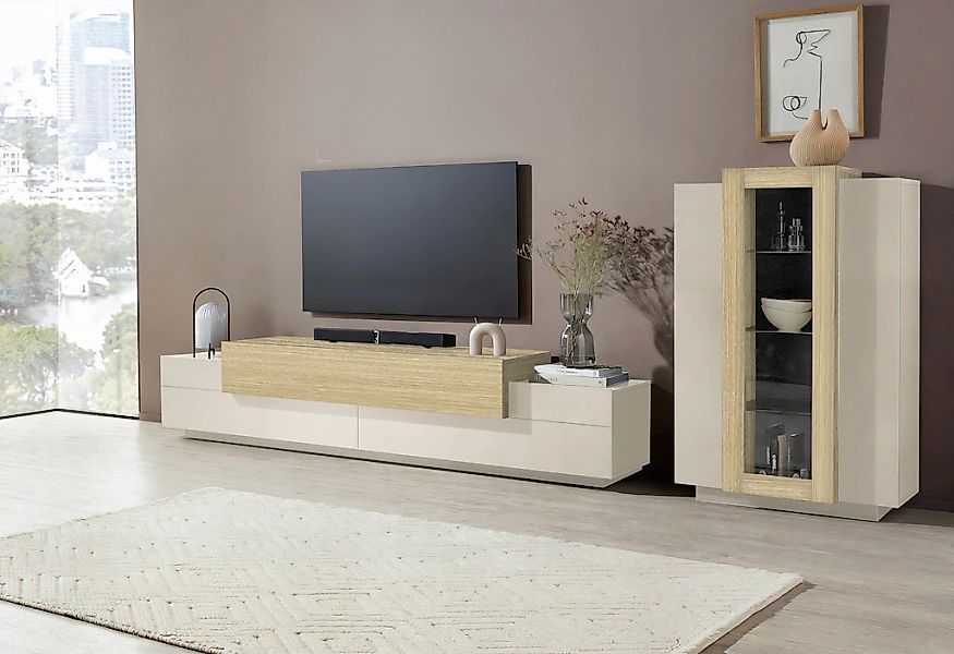 Home affaire Wohnwand "Coro, Anbauwand, Medienwand" Set, 2 Stk. tlg. günstig online kaufen