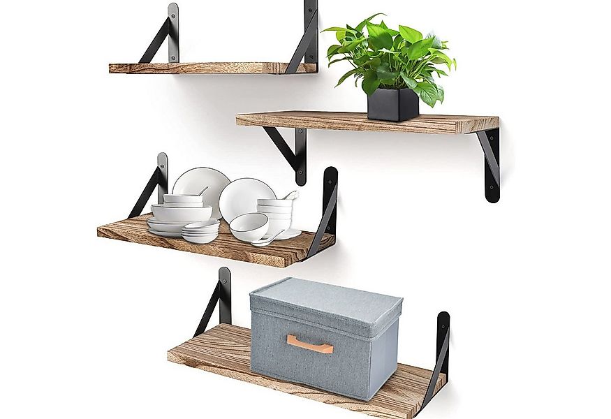 REDOM Wandregal 4er Set Schweberegale Bücherregal Hängeregal, bis 10 kg bel günstig online kaufen