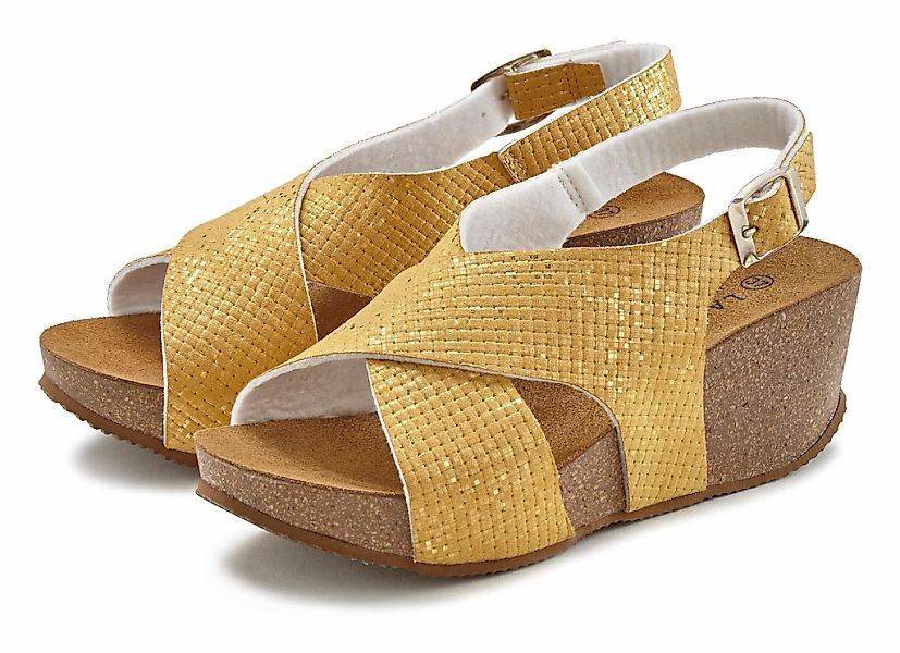 LASCANA "Sommerschuh" Sommerschuh mit Keilabsatz und Korkfußbett günstig online kaufen