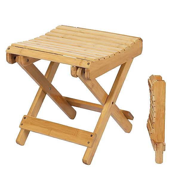 Spetebo Hocker Bambus Klapp Sitzhocker eckig günstig online kaufen