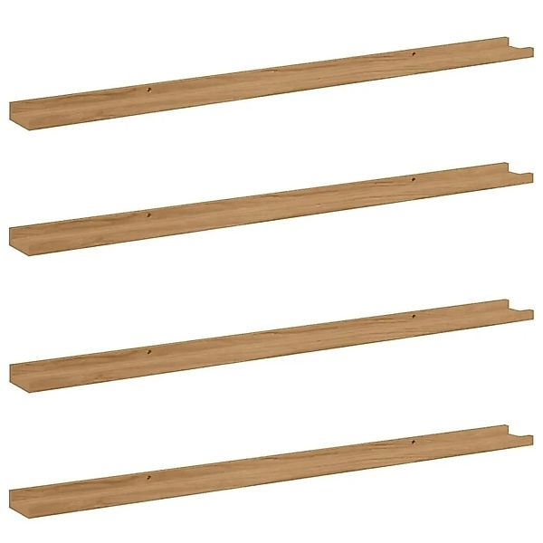 vidaXL Wandregal mit Regal 4 Stk Braun 115 x 9 x 3 cm Holzwerkstoff 4202002 günstig online kaufen