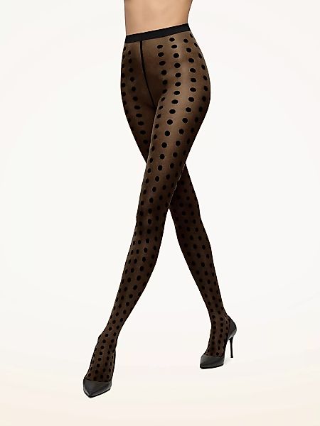 Wolford - Bonny Dots Tights, Frau, black/black, Größe: L günstig online kaufen