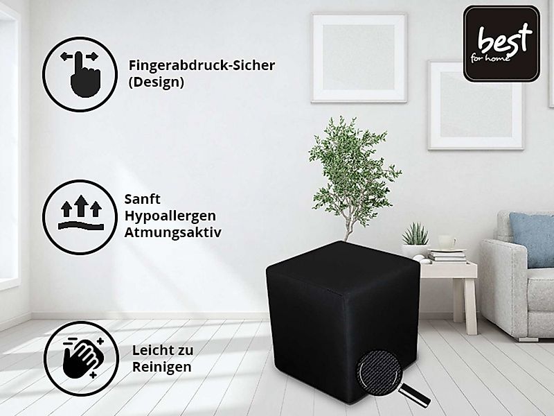 Best for Home Sitzhocker Best For Home Cube Pouf – Stilvoller Samt Hocker & günstig online kaufen