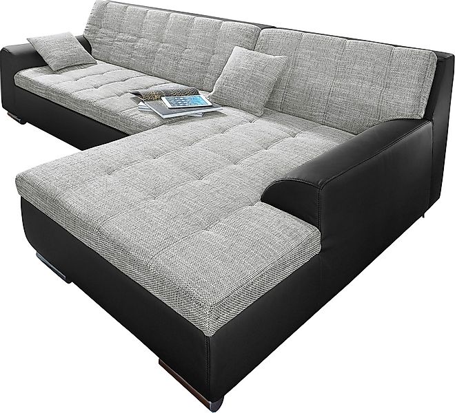 DOMO collection Ecksofa Treviso, wahlweise mit Bettfunktion, incl. Zierkiss günstig online kaufen