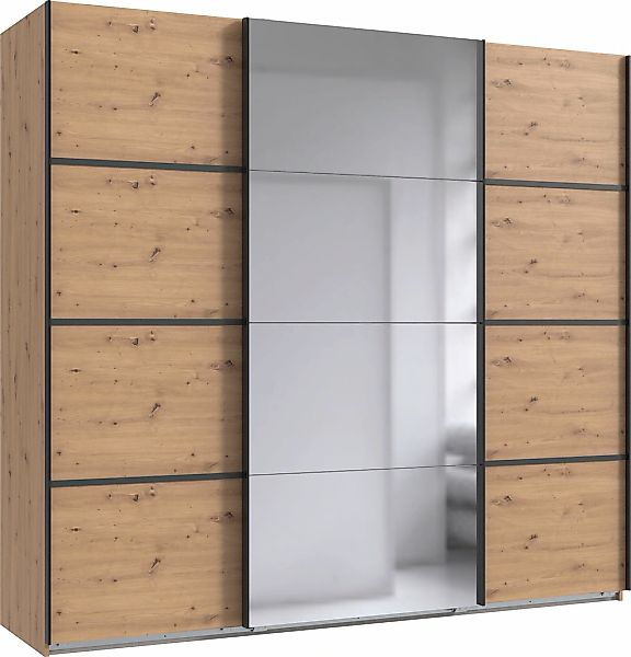 Wimex Schwebetürenschrank "Jork Kleiderschrank mit Spiegel, schwarze Metall günstig online kaufen
