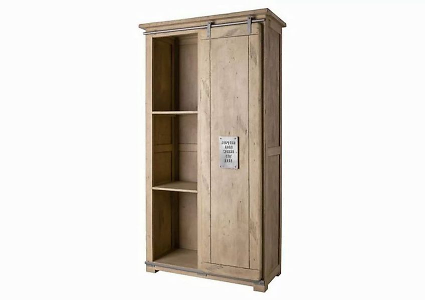 Massivmoebel24 Dreh-/Schwebetürenschrank (Schrank Mango 100x50x190 whitewas günstig online kaufen