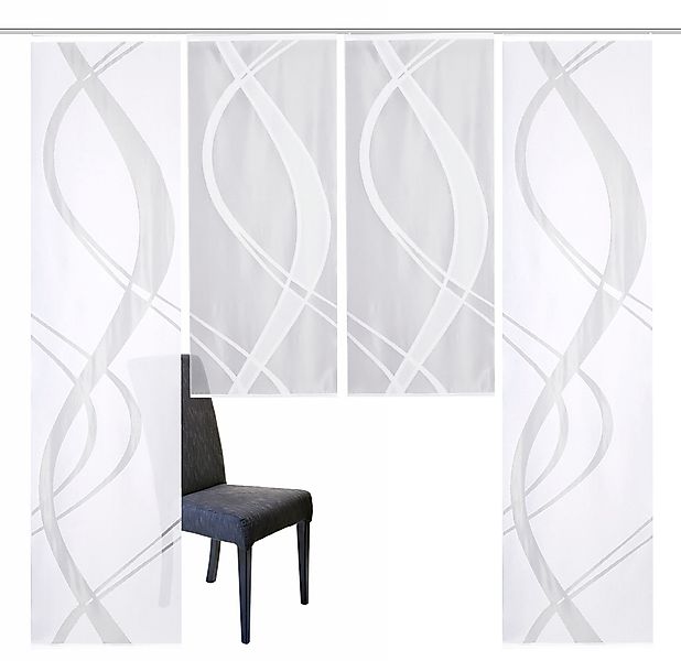 HOME WOHNIDEEN Schiebegardine "TIBASA" Paneelwagen 4 Stk. tlg. halbtranspar günstig online kaufen