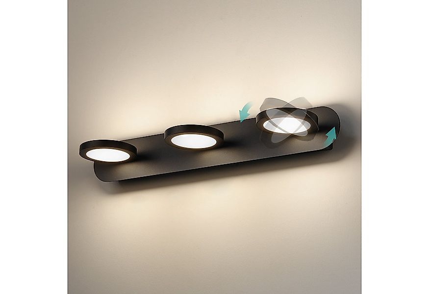 EMKE LED Wandleuchte Spiegelleuchte 3 Schwenkbar flammig 4000K Neutralweiß günstig online kaufen