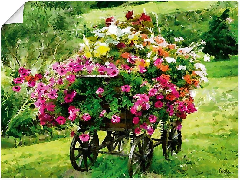 Artland Wandbild Kutsche mit Blumen, Blumenbilder günstig online kaufen