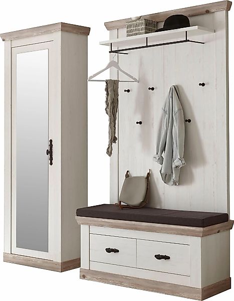 Home affaire Garderoben-Set "Florenz" mit Sitzkissen 4tlg., 3 Stk. tlg. günstig online kaufen