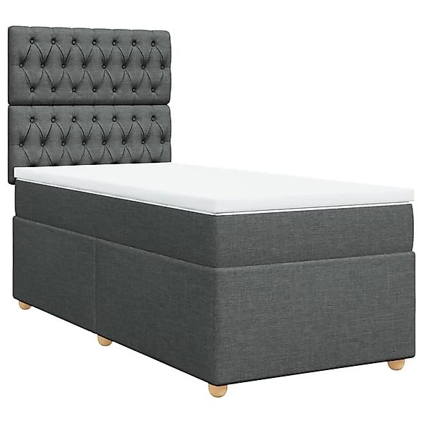vidaXL Boxspringbett mit Matratze Dunkelgrau 80x200 cm Stoff 3291115 günstig online kaufen