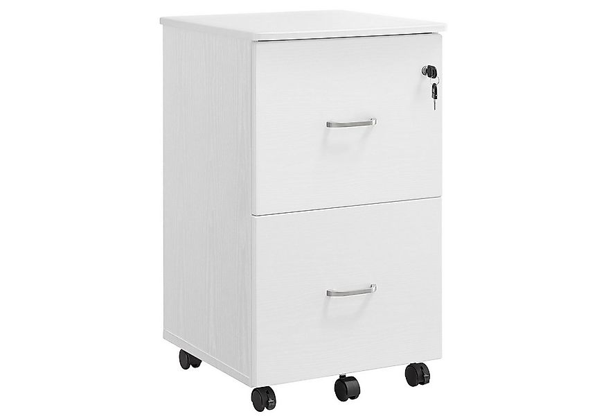 VASAGLE Aktenschrank Rollcontainer, abschließbar, mit 2 Schubladen, 5 Rolle günstig online kaufen