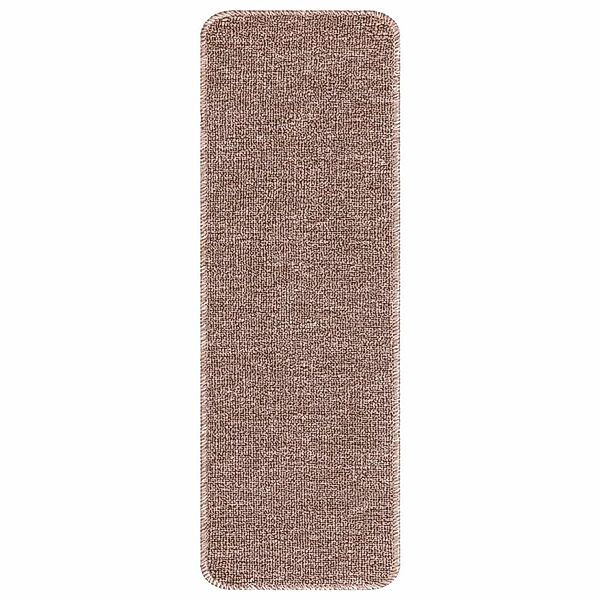 vidaXL Rutschfeste Treppenmatten 15 Stk Hellbraun 60 x 25 cm PP 4019804 günstig online kaufen