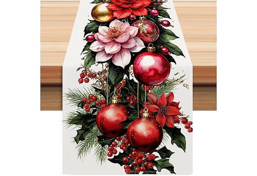 LAPAPRO Tischläufer Weihnachtlicher Leinen Tischläufer Druck, Festliche Tis günstig online kaufen