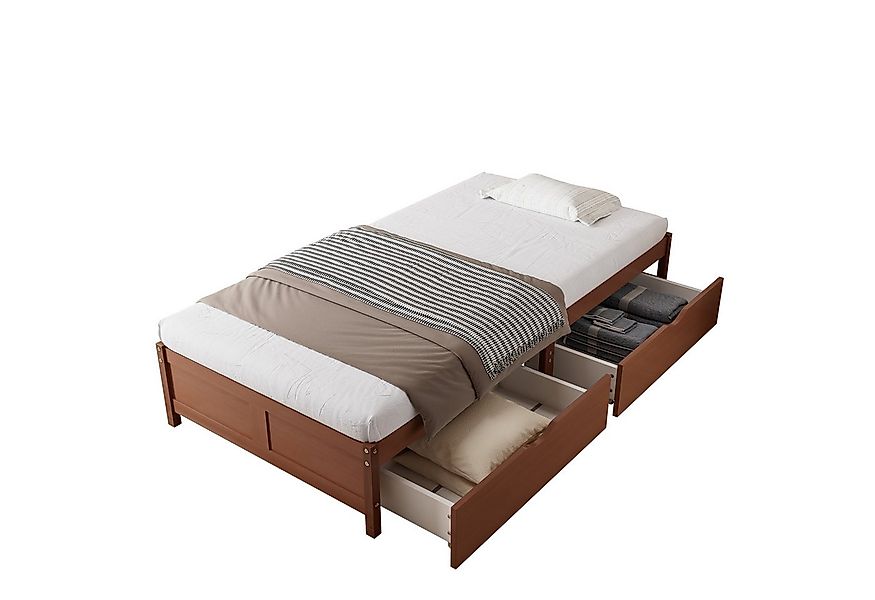 BlingBin Stauraumbett Holzbetten Flachbetten Jugendbett, 2 Schubladen mit R günstig online kaufen