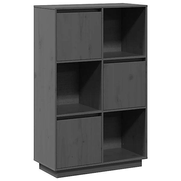 vidaXL Highboard Grau 74x35x117 cm Massivholz Kiefer 814366 günstig online kaufen