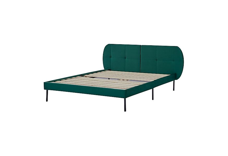 en.casa Polsterbett, »Porvoo« Samt 140 x 200 cm Dunkelgrün günstig online kaufen