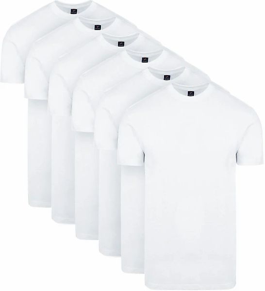 Suitable Obra T-Shirt Hoher Rundhalsausschnitt Weiß 6-Pack - Größe M günstig online kaufen