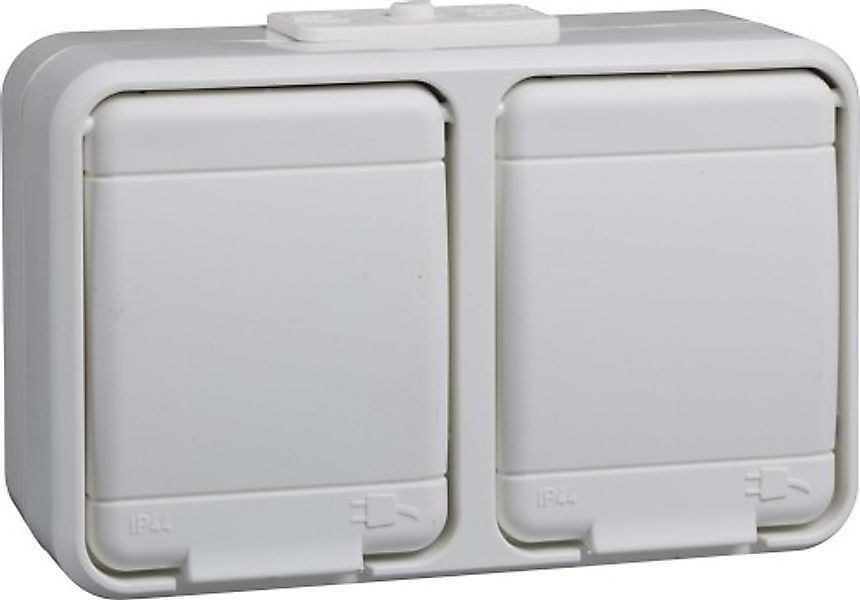 Elso Steckdose 2-fach AP reinweiß 445404 - 445404 günstig online kaufen