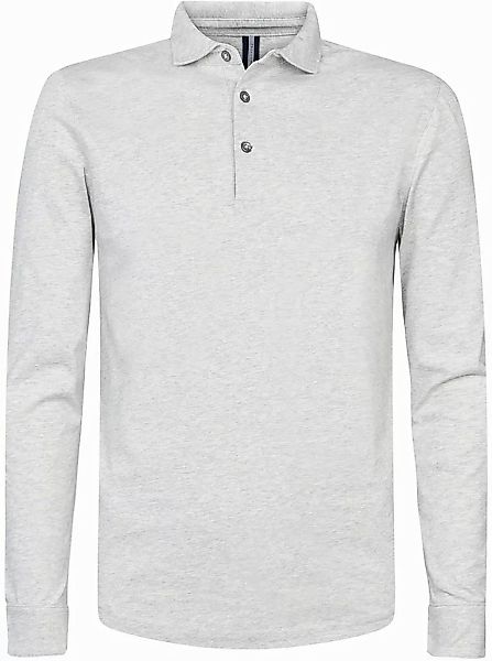 Profuomo Longsleeve Polo Grau Melange - Größe S günstig online kaufen