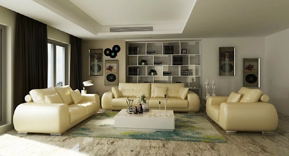 JVmoebel Sofa Ledersofa Couch Wohnlandschaft Garnitur Modern Sofa neu 3+2 S günstig online kaufen