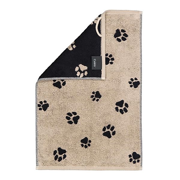 Cawö Handtücher We love Dogs Paws 6247 - Farbe: Schwarz-Beige - 93 - Gästet günstig online kaufen