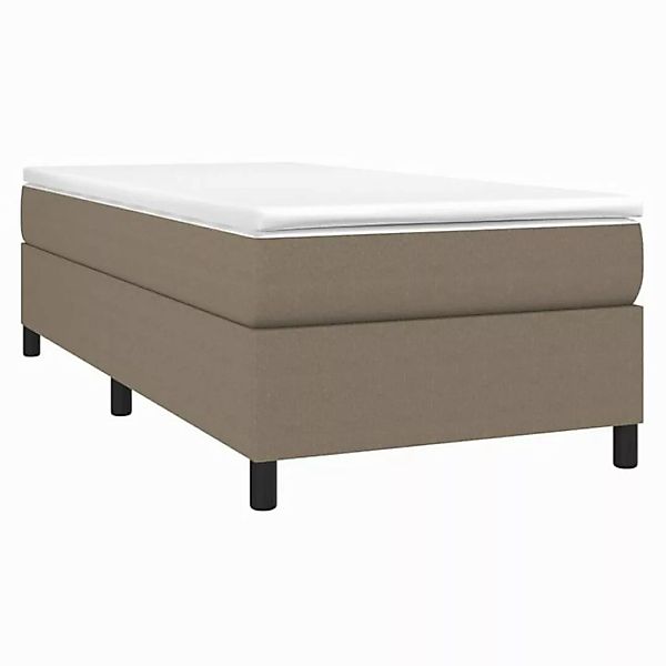 vidaXL Boxspringbett, Boxbett mit Matratze Taupe 90x200 cm Stoff günstig online kaufen