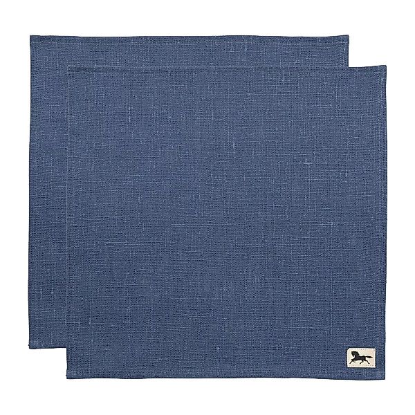 Linne Serviette 32 x 32cm 2er Pack blau günstig online kaufen