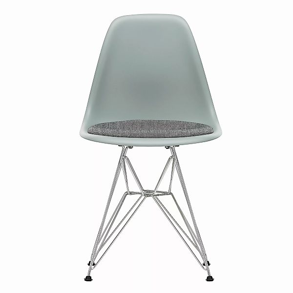 Vitra - Eames Plastic Side Chair DSR gepolstert verchromt - hellgrau/Hopsak günstig online kaufen