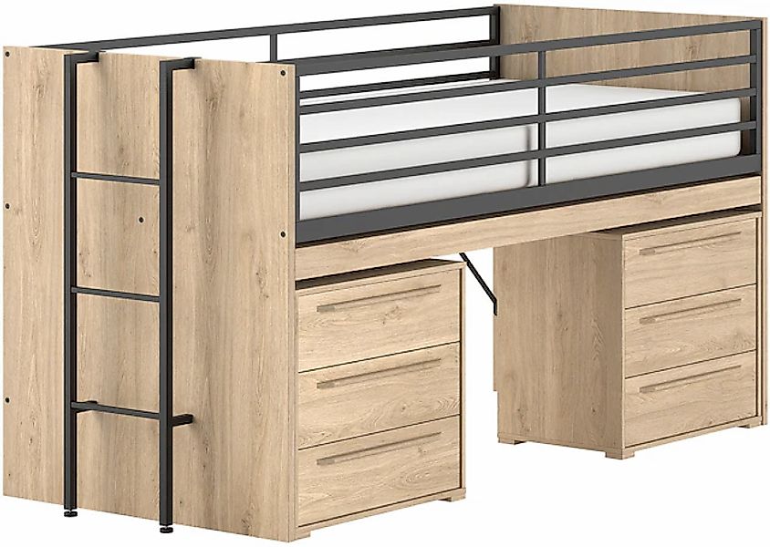 Vipack Stauraumbett »Sam, schlafen und arbeiten in einem, wahlweise Eiche- günstig online kaufen