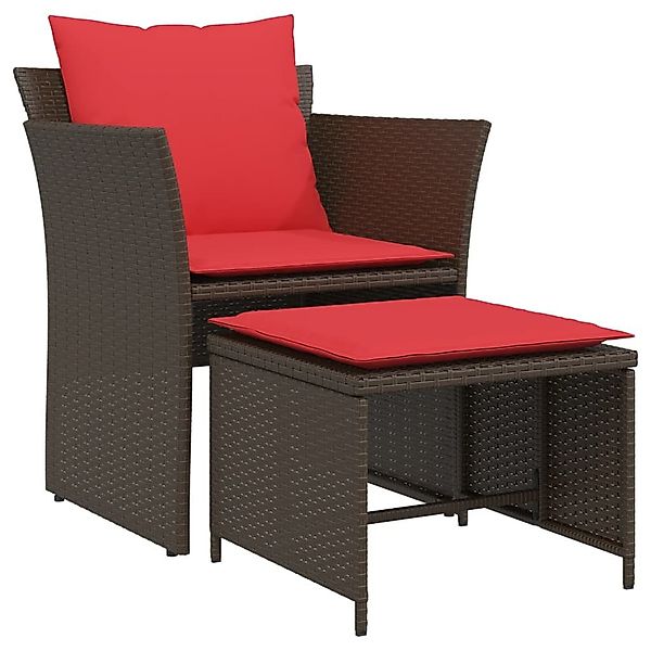 vidaXL Gartenlounge-Set Gartenstuhl mit Fußhocker Braun günstig online kaufen