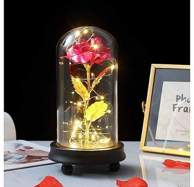 Kunstblume Ewige Rose im Glas Infinity Rosen mit Licht, Valentinstag Gesche günstig online kaufen