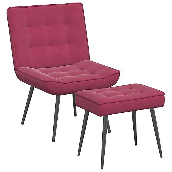 vidaXL Relaxsessel Relaxsessel mit Hocker Weinrot günstig online kaufen