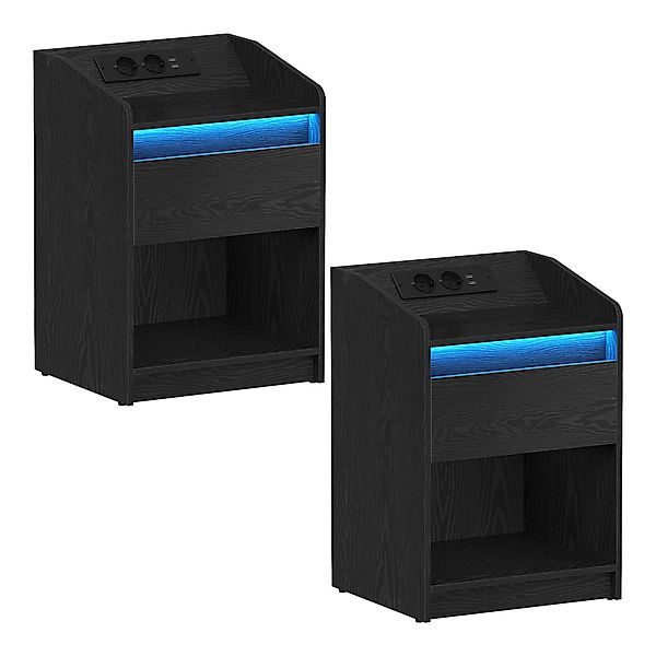 HZUANERI Nachttisch 2er Set, mit LED-Licht günstig online kaufen