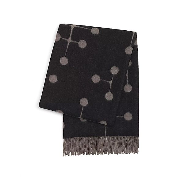 Vitra - Dot Pattern Eames Wolldecke - warmes grau/schwarz/100% Merino-Lammw günstig online kaufen