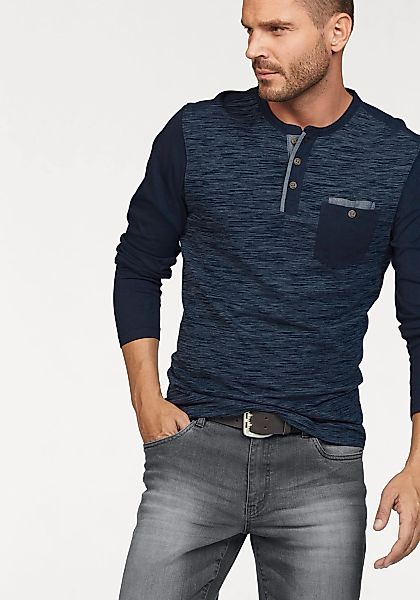 Arizona Longsleeve Langarm, melierte Optik, Rundhalsausschnitt günstig online kaufen