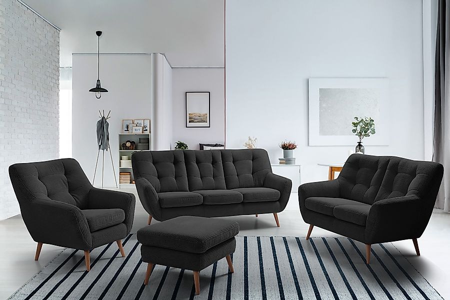 exxpo - sofa fashion 2-Sitzer "Scandi, bequem, aufwendige Rückenpolsterung günstig online kaufen