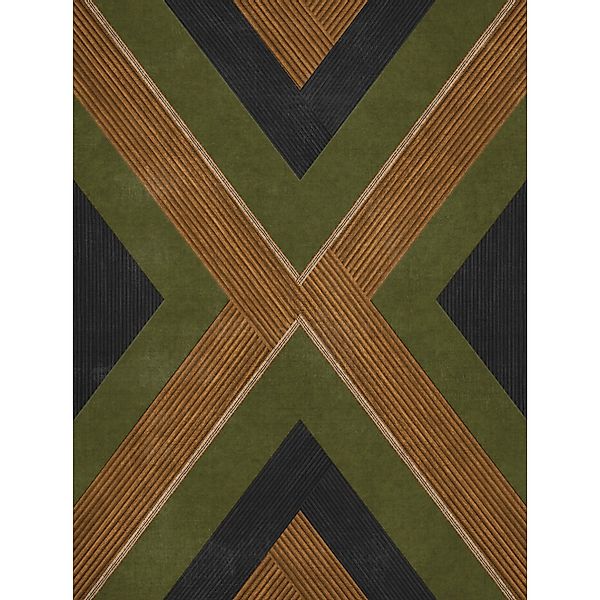 Sanders & Sanders Tapete Geometrisches Motiv Olivgrün Und Braun 53 Cm X 10 günstig online kaufen
