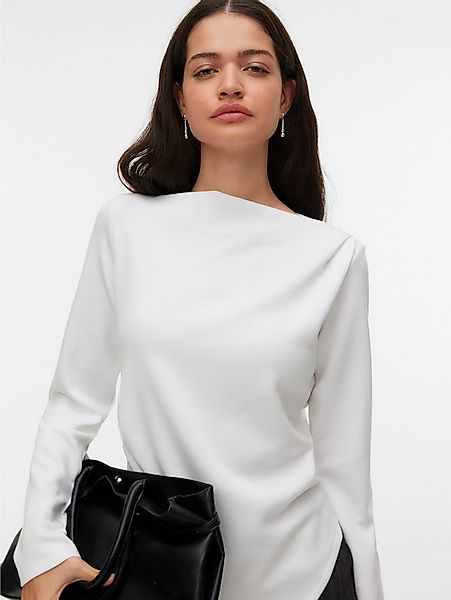 Vero Moda Langarmshirt VMMILLE LS BOATNECK SHORT TOP JRS NOOS Materialmix, günstig online kaufen