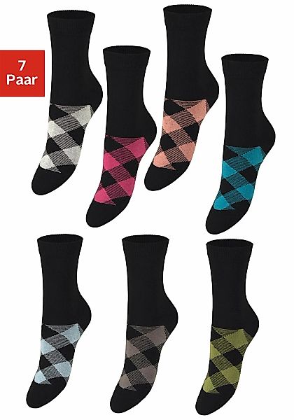 H.I.S Socken Packung, 7 Stk. tlg. in angesagtem Rhombenmuster günstig online kaufen