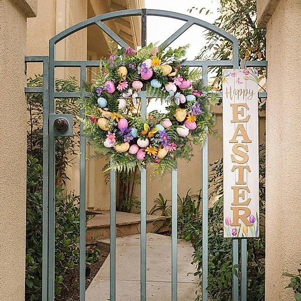 Kunstkranz Ostereier-Kranz,Künstlicher Türkranz,dekorativer Blumenkranz, Co günstig online kaufen