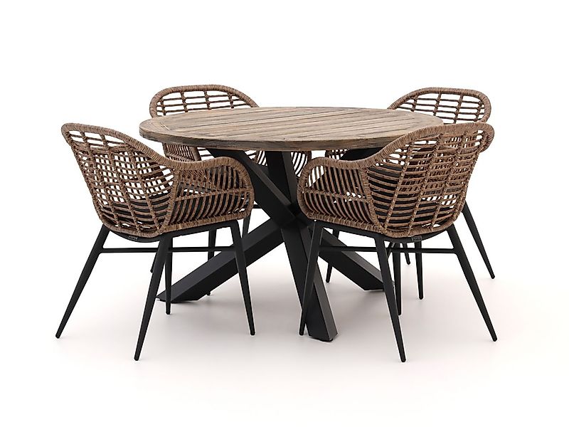 Intenso Azora/ROUGH-Y ø120 cm Gartenmöbel-Set 5-teilig günstig online kaufen