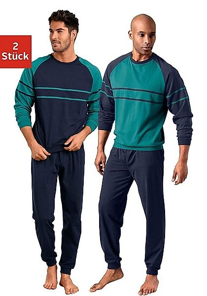 le jogger® Pyjama Schlafanzug für Herren im Doppelpack (Packung, 4 tlg., 2 günstig online kaufen
